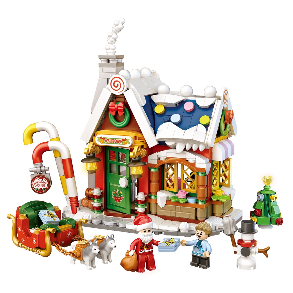 Đồ chơi lắp ráp lego Ngôi nhà Giáng Sinh LOZ mini-quà tặng Noel cho bé