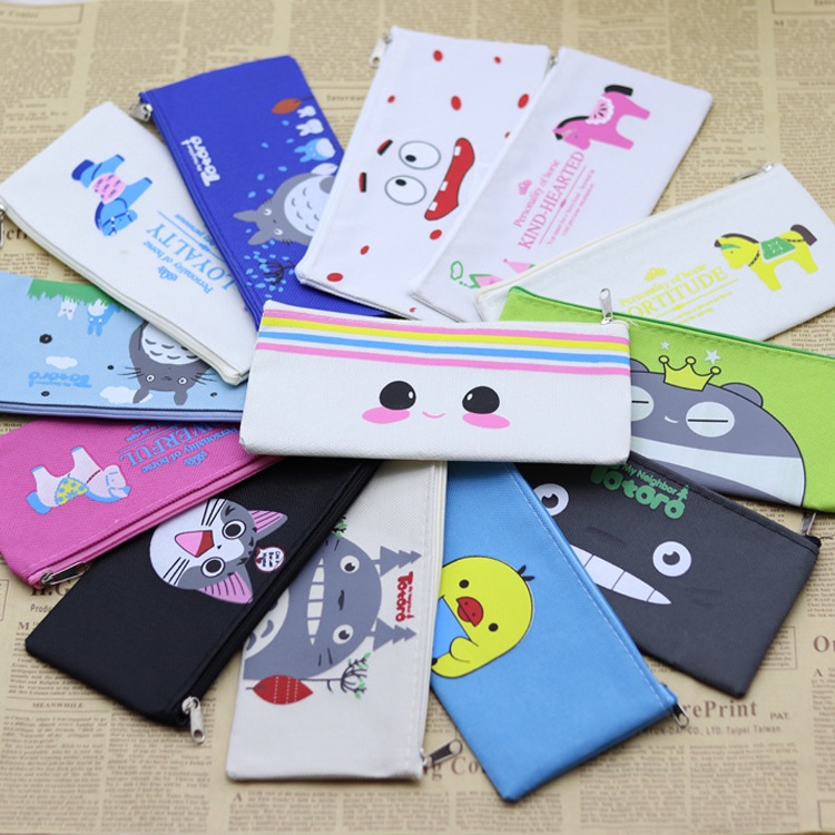 Hộp Bút/ Túi Bút Vải Canvas Học Sinh Cute Dễ Thương Totoro