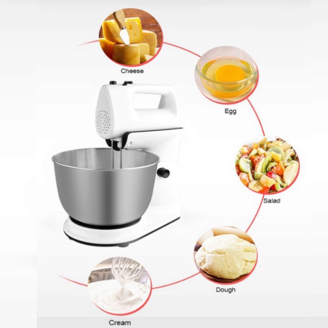 Máy trộn bột, đánh trứng cao cấp thương hiệu DSP KM3015 Công suất: 300W - HÀNG CHÍNH HÃNG