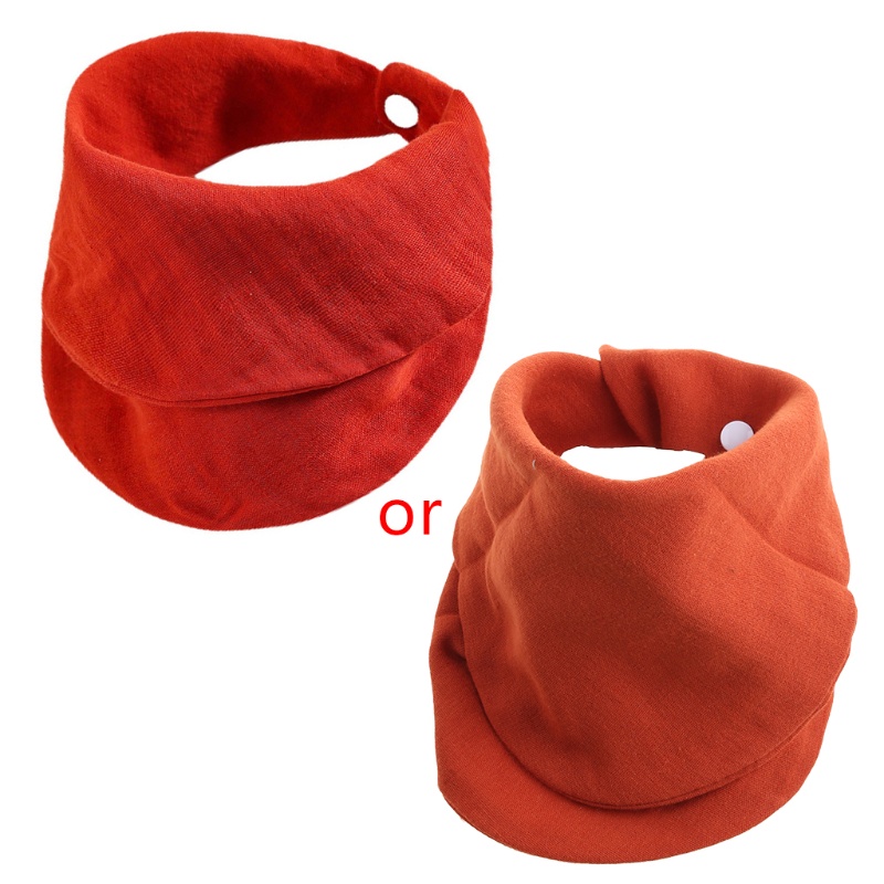Yếm Ăn Tam Giác Bằng Vải Cotton Màu Trơn Dành Cho Bé Sơ Sinh