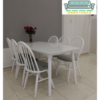 Bộ bàn ăn 6 ghế + bàn đá ceramic