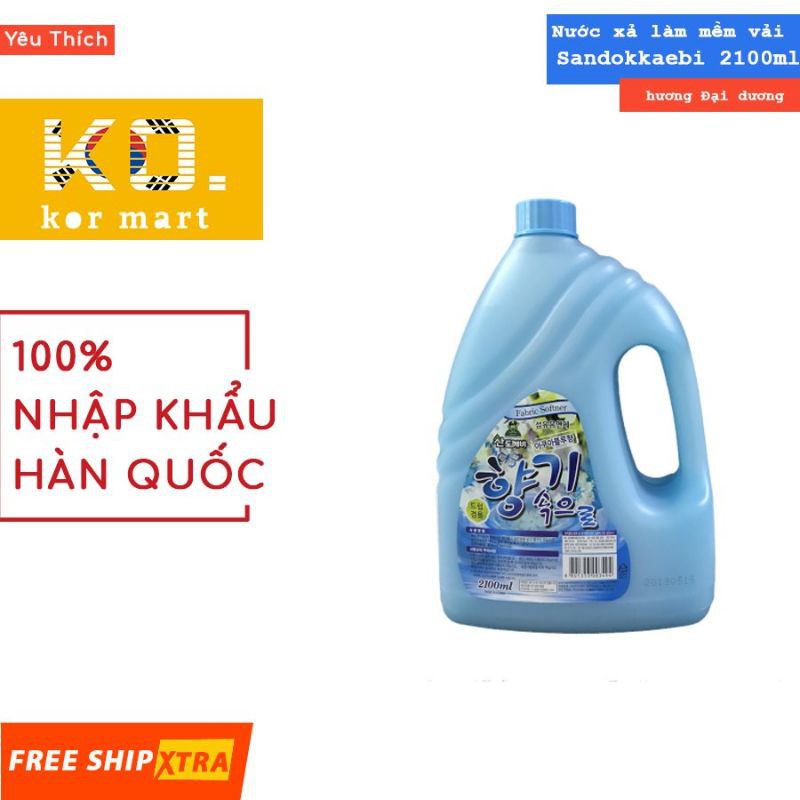 Nước xả ♥️FREESHIP♥️ làm mềm vải Sandokkaebi [GIÁ SỐC] 2100ml hương Đại dương đậm đặc cho quần áo mềm mại, thơm tho suốt