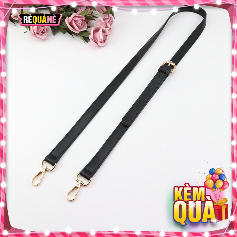 Dây Đeo Túi Dây Da Đen 16mm Khuy Nịt Cài RQN1449