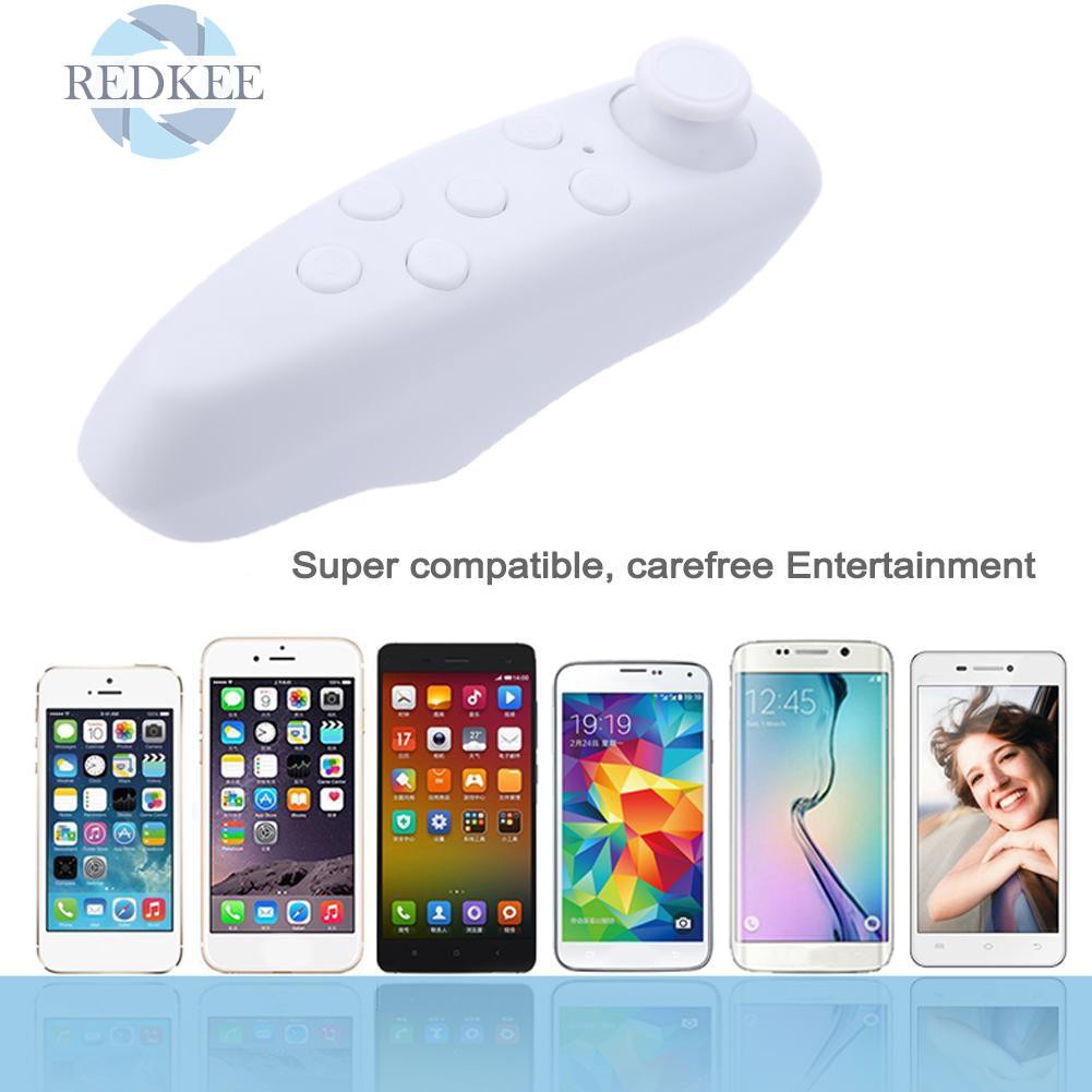 Redkee Bluetooth Gamepad Remote Control for Android iOS VR Mobile Games (White)