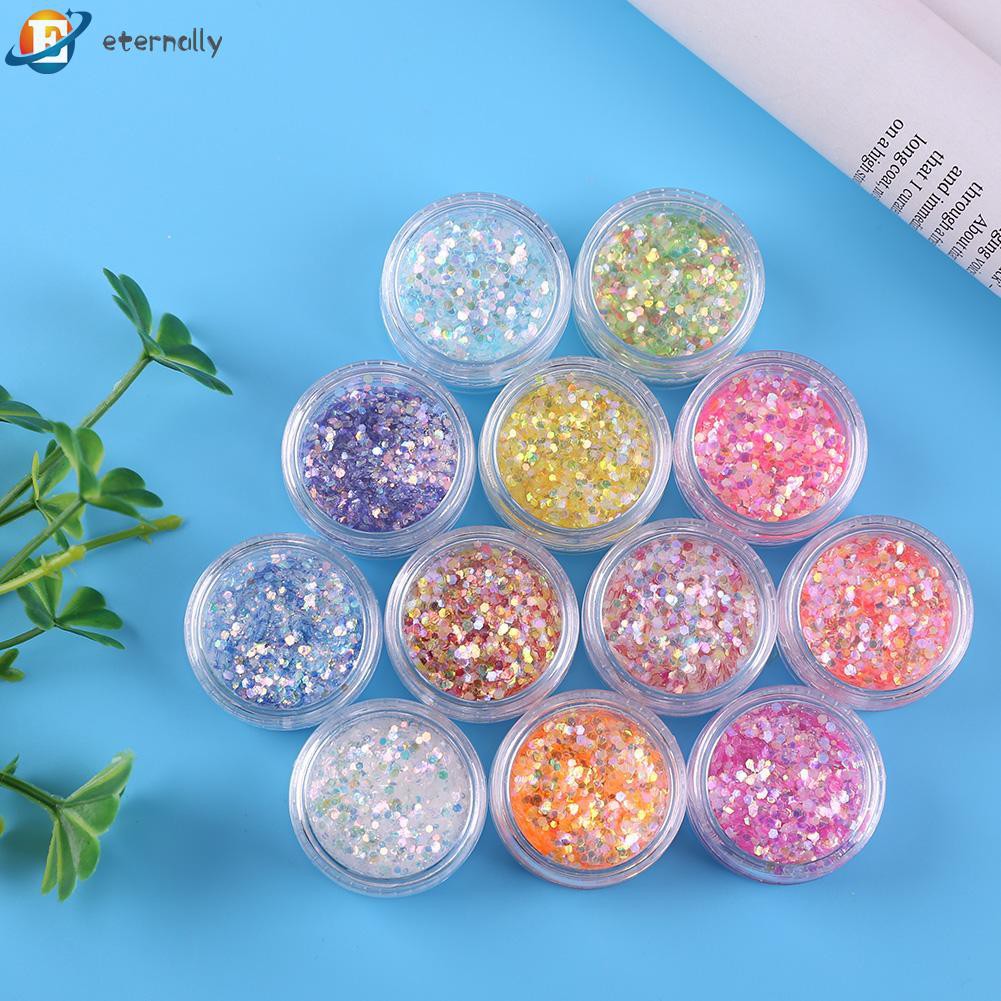 (Hàng Mới Về) 1 Hộp Sequin Lấp Lánh Hình Lục Giác Trang Trí Móng Tay 11.25