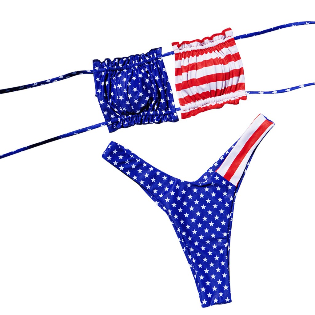 Bộ Bikini In Hình Cờ Mỹ Có Mút Nâng Ngực Độc Đáo | BigBuy360 - bigbuy360.vn
