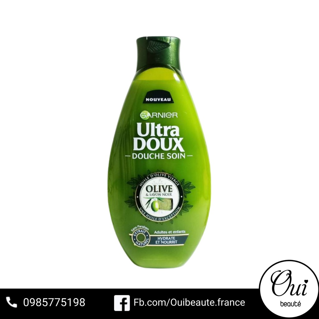 Sữa tắm giữ ẩm dưỡng da Garnier Ultra Doux Douche Soin Olive 500ml Ouibeaute