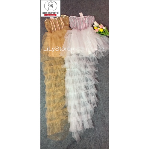 ĐẦM CÚP DÚM TẦNG ĐÍNH CƯỜM FULL SIZE S/M/L/Xl