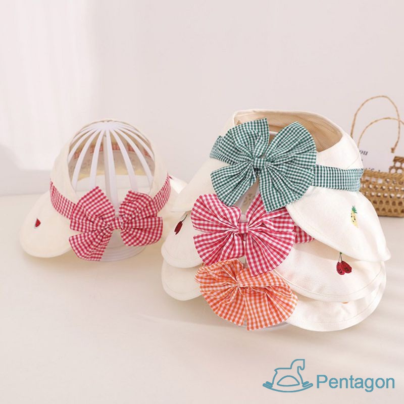 Mũ Lưỡi Trai Nửa Đầu Chống Nắng Họa Tiết Sọc Caro In Hình Trái Cây Dễ Thương