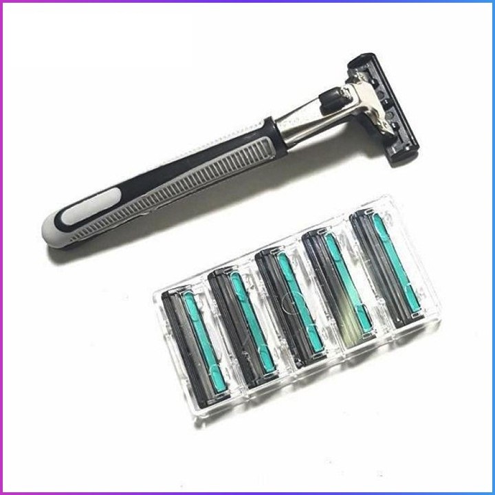 Bộ Dao Cạo Râu 2 Lưỡi Kép Thế Hệ Mới Kèm 36 Đầu Thay Tiện Lợi Tặng 01 Tuýp Kem Cạo Râu