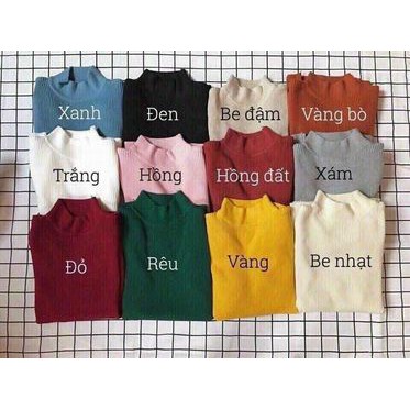 ÁO LEN GÂN CỔ LỌ ĐỦ MÀU