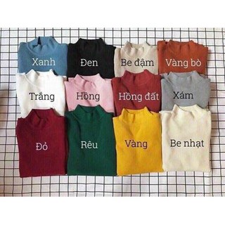 Áo len gân cổ lọ đủ màu