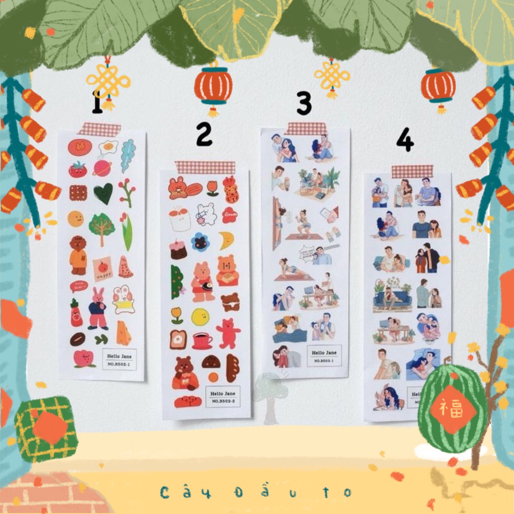 Hình Dán Hàn Quốc Hello Jane Sticker