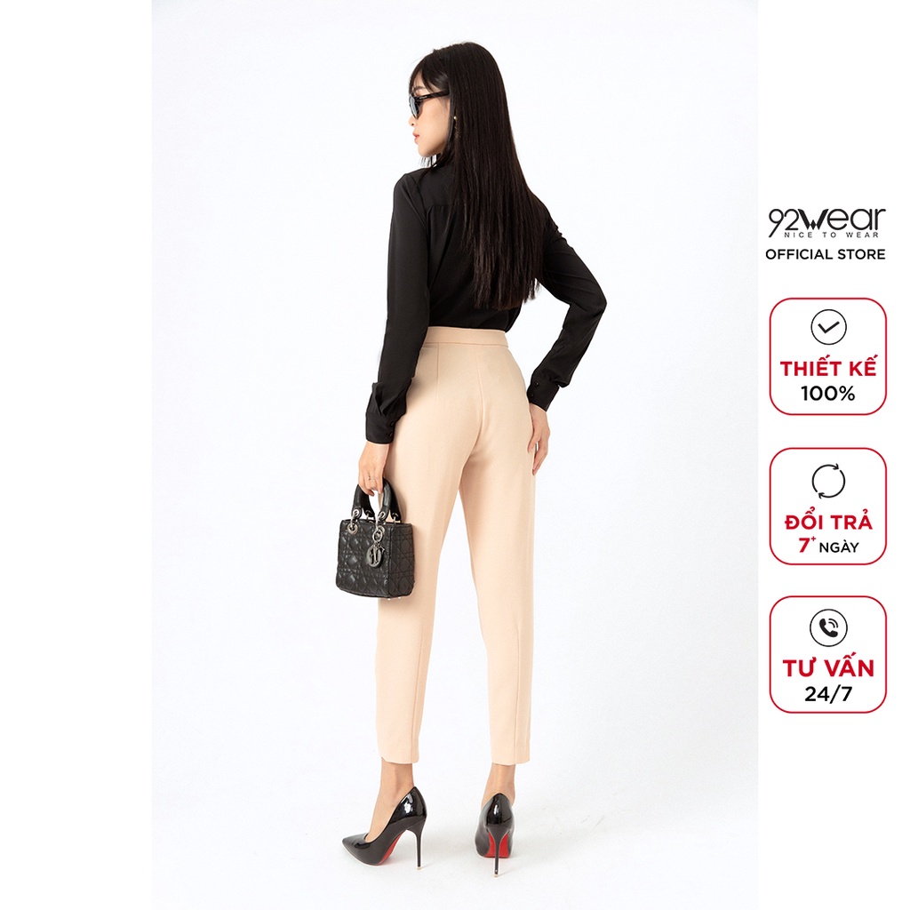 Quần baggy nữ 92WEAR hàng thiết kế phong cách công sở thanh lịch, tôn dáng QGA1897