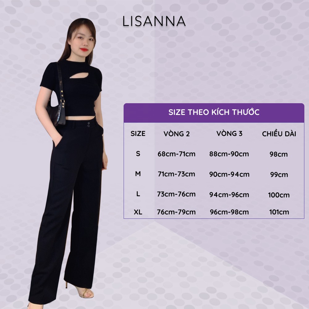 Quần suông ống rộng lưng cao LISANNA | BigBuy360 - bigbuy360.vn