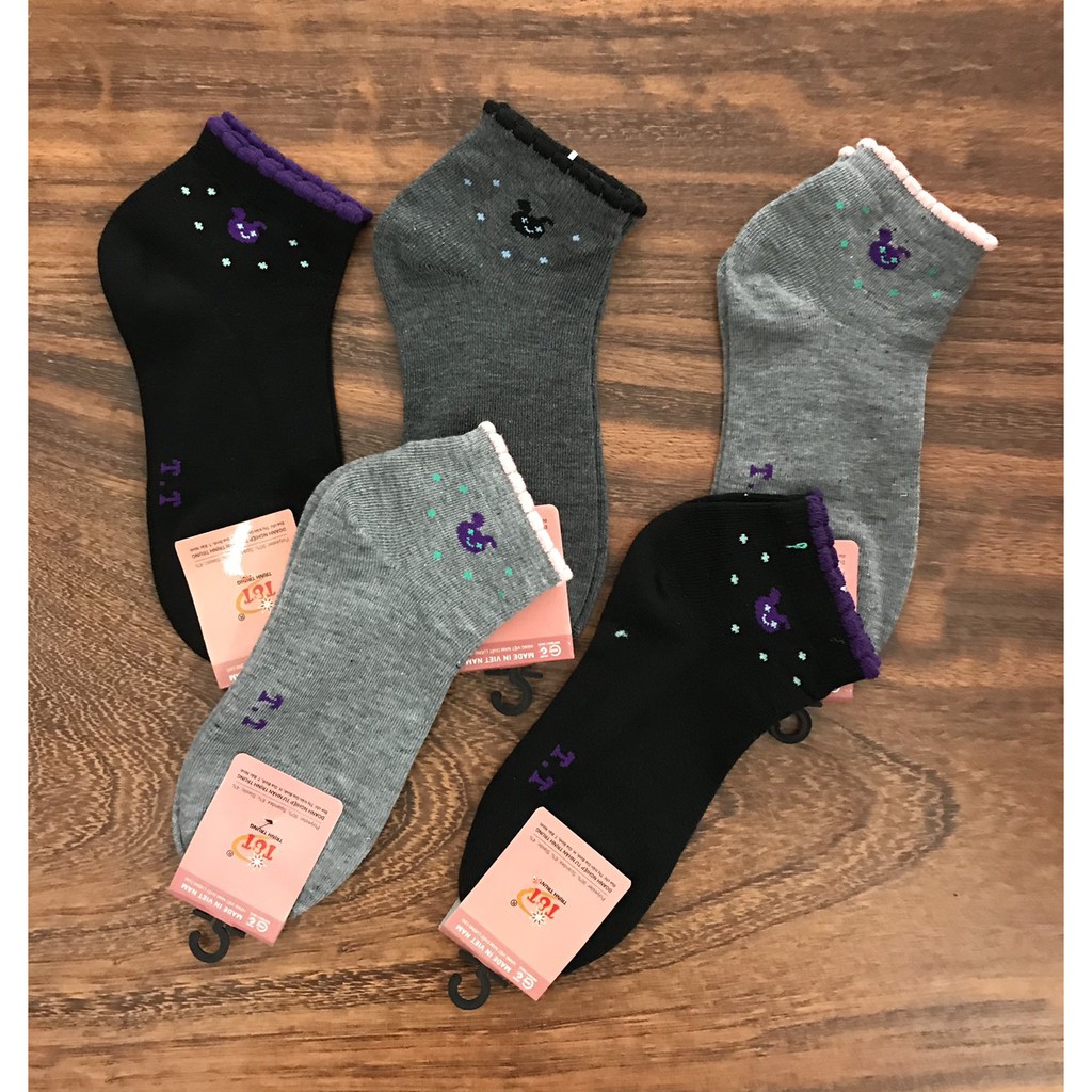 Combo 5 đôi vớ nữ , cổ ngắn , dày ,hàng CTY TRỊNH TRUNG , thương hiệu T&amp;T  , chất liệu thun cotton siêu co giãn , ảnh th