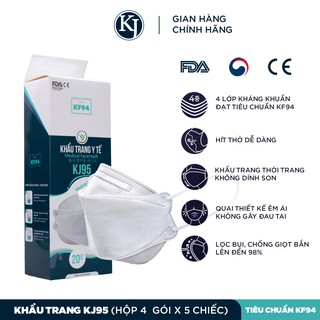 [KJVINA] [GÓI LẺ] Khẩu Trang Kháng Khuẩn KJ95 Hàn Quốc Tiêu Chuẩn KF94 (1 Gói 5 Chiếc)
