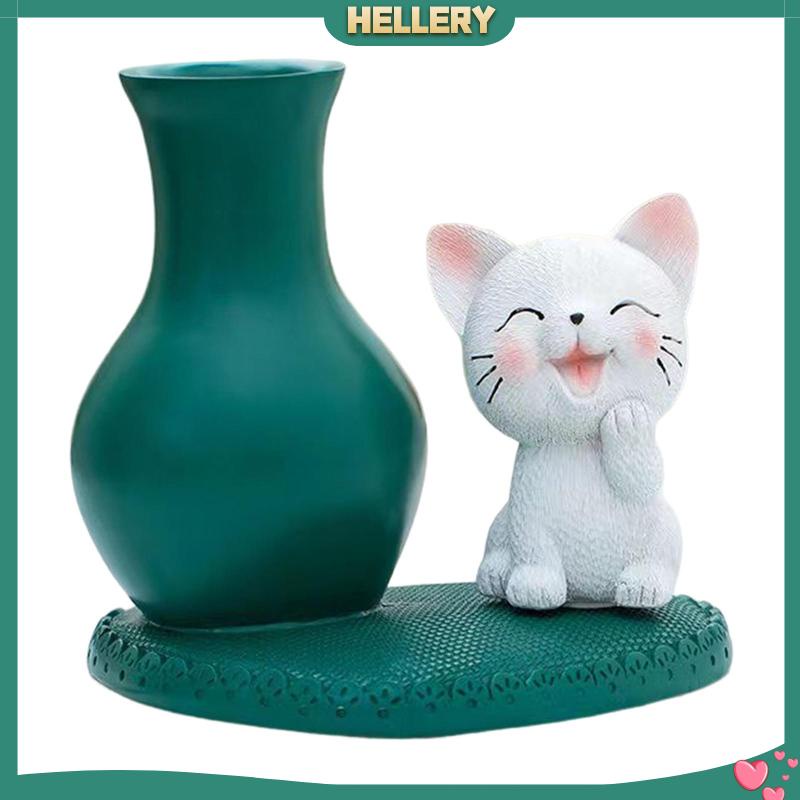 [HelleryVN] Bình Hoa Để Bàn Điêu Khắc Hình Mèo Dễ Thương Hiện Đại Làm Quà Tặng