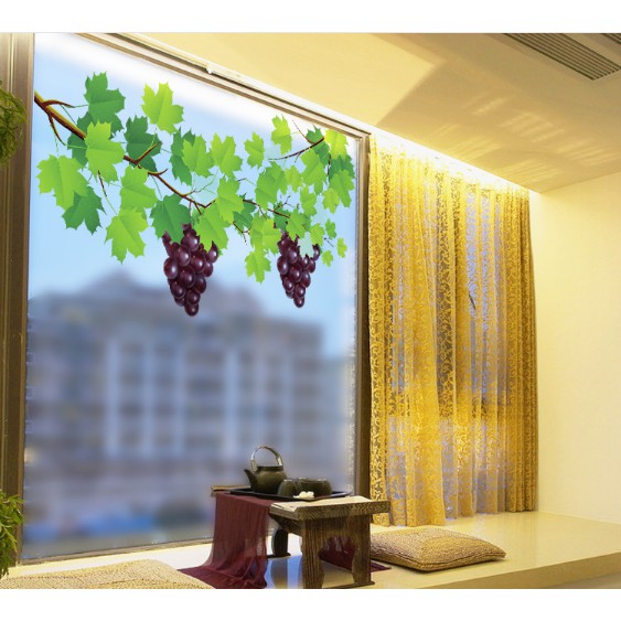 Decal trang trí kính cao cấp mẫu Cây Nho (60cm x 58cm)