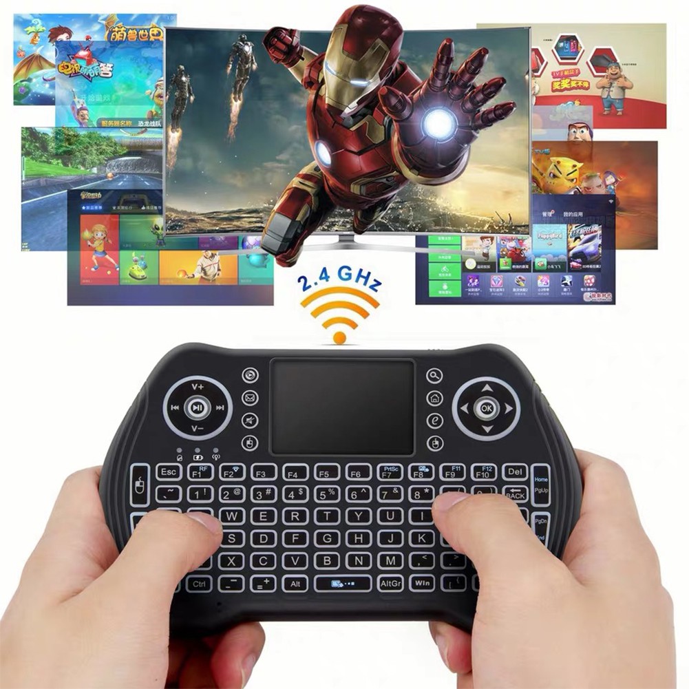 Bàn Phím Cảm Ứng Không Dây 2.4g Cho Android Tv Box Pc - Màu Đen