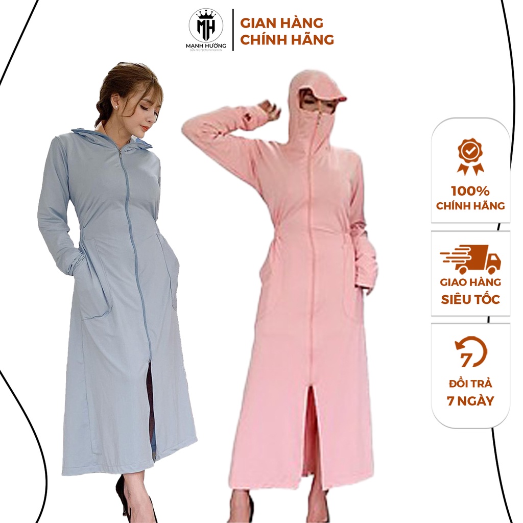 Áo Chống Nắng Toàn Thân MẠNH HƯỜNG Vải Thun Kim Cương Mát Lạnh