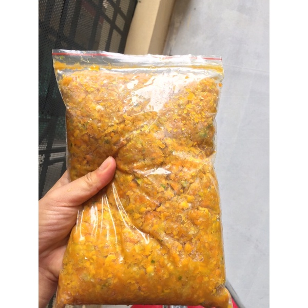 Bí đỏ bỏ vỏ bỏ hạt xay sẵn làm pate túi 1kg