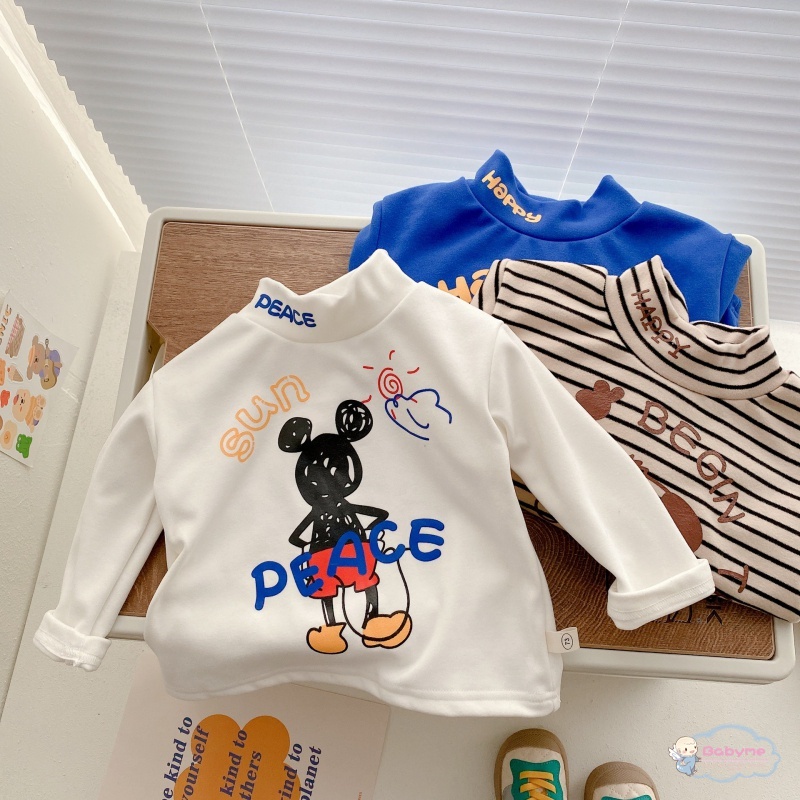 Áo Sweater Cổ Lọ In Họa Tiết Hoạt Hình Thời Trang Cho Bé Trai Và Gái