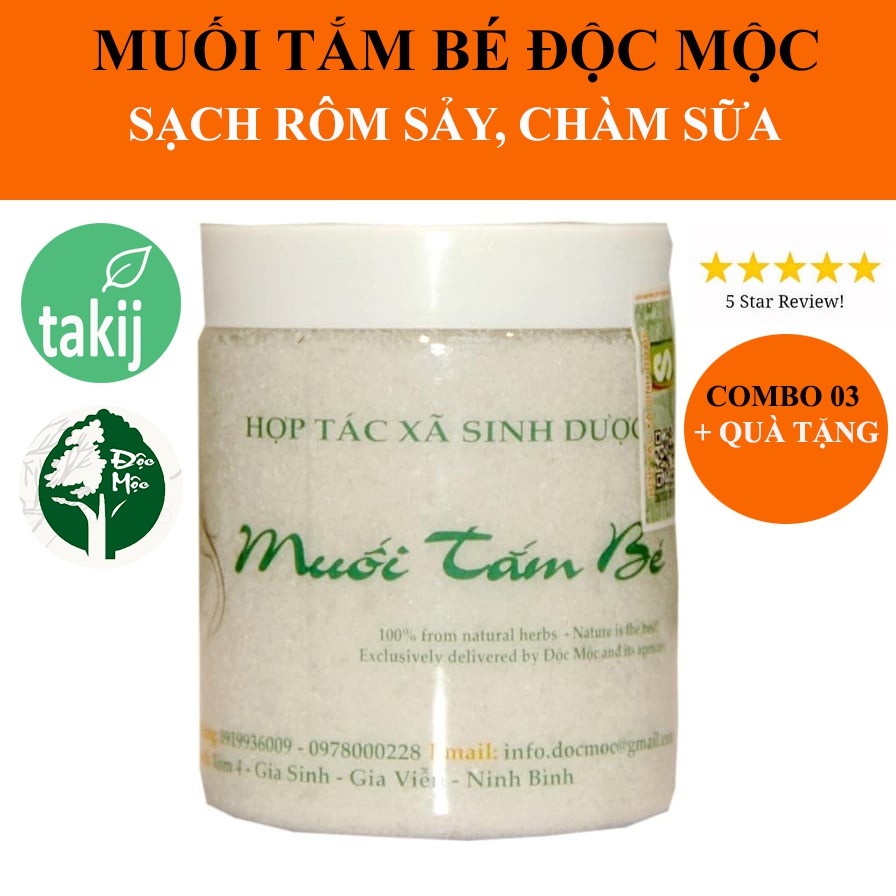 03 Muối tắm bé Sinh Dược Độc Mộc Thảo dược + 01 Quà tặng -  Takij store