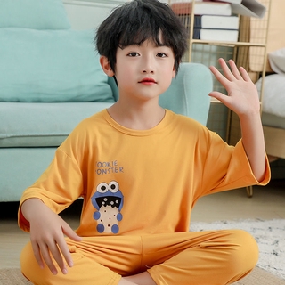 Trẻ Em Homewear Bộ Bé Trai Pijama Mùa Hè 2020 Mới Lớn Trẻ Em Nam Nữ Tay Ngắn 2 Mùa Hè