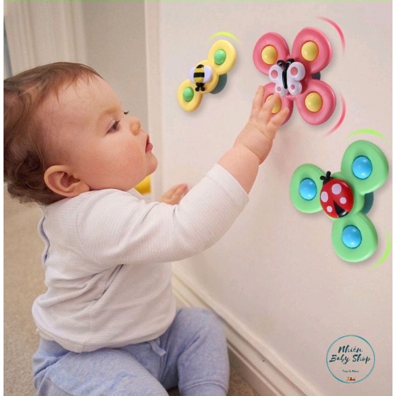 Con quay cho bé bộ 3 spinner đồ chơi trong nhà chong chóng gắn tường