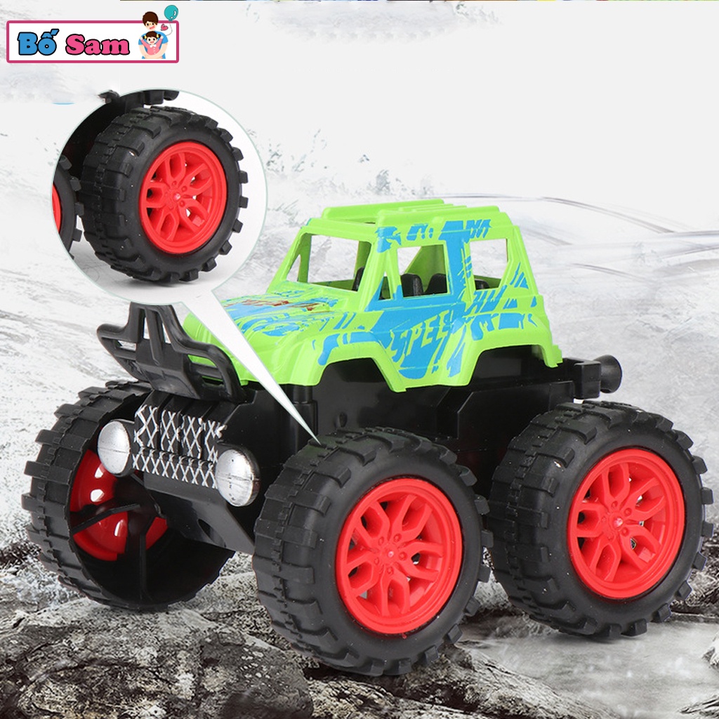 Xe ô tô đồ chơi oto địa hình bánh to cho bé quán tính nhào lộn 360 Shop Bố Sam