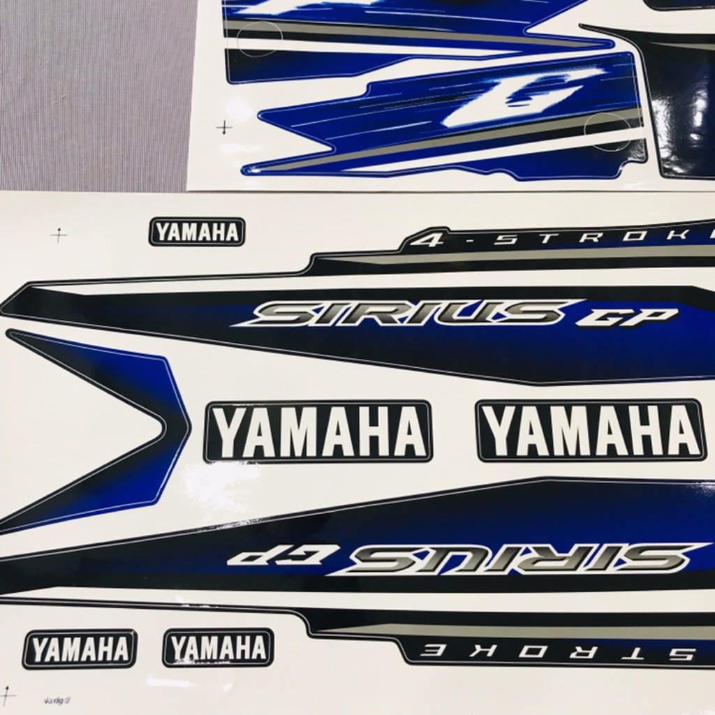 Nguyên bộ tem rời thái dán xe máy Yamaha Sirius GP màu xanh dương zin