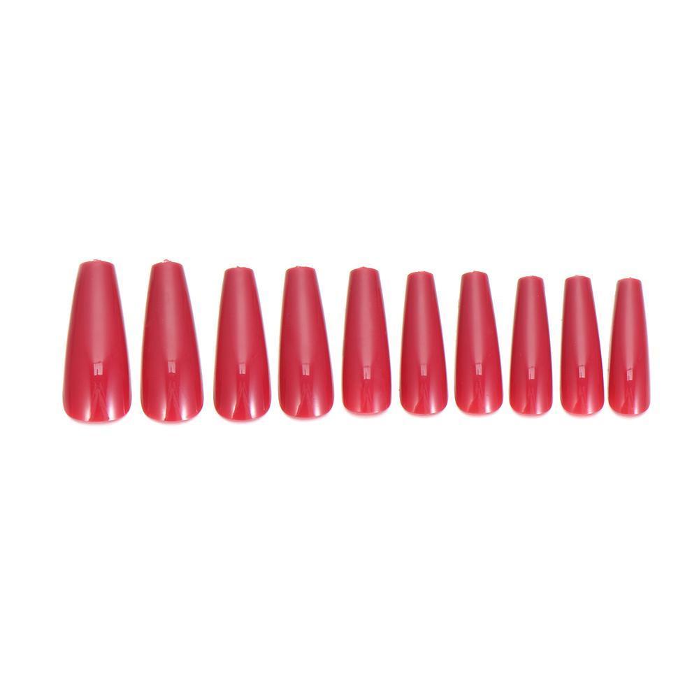 Set 100 Móng Tay Giả Che Phủ Toàn Diện Màu Sắc Tinh Khiết Trang Trí Cho Nữ