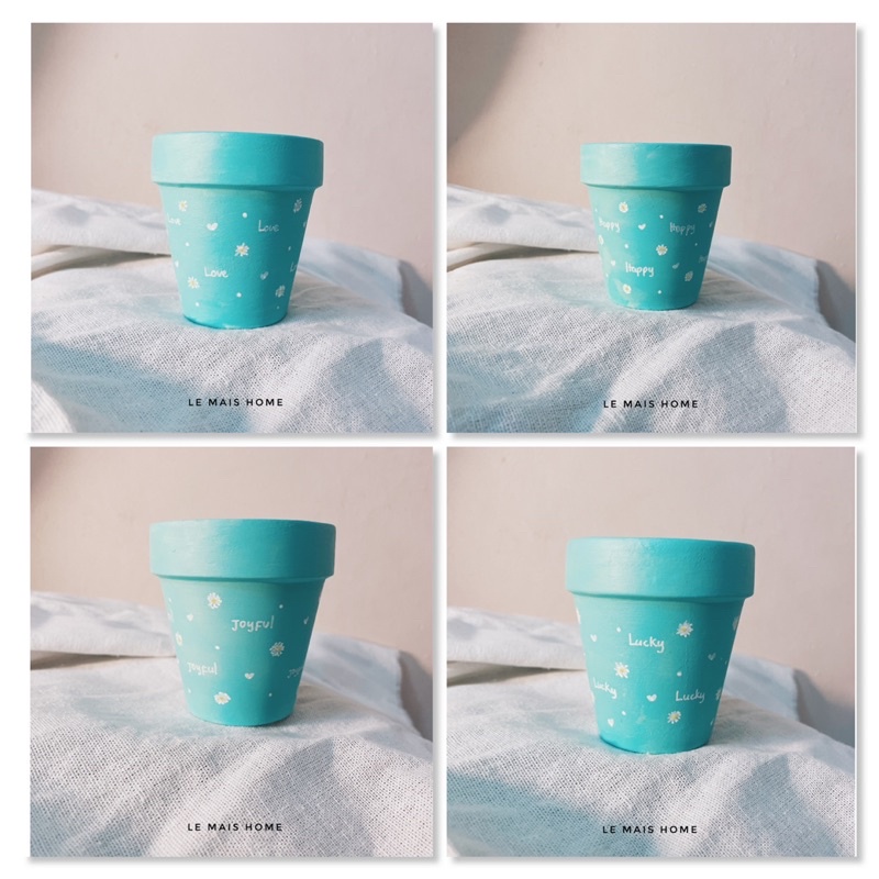 Chậu cây mini 7cm vẽ tay Handmade Hàng MỚI SL ít!!!!