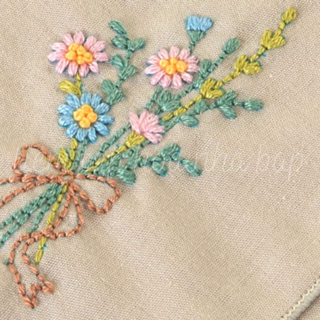 Kit Thêu Khăn Tay Cherish 30x30 - Khăn DIY