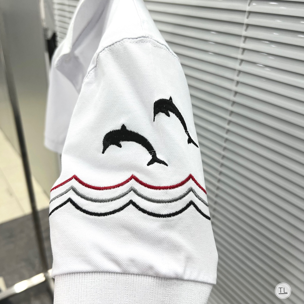 Áo thun polo nam cổ bẻ ngắn tay THOM BROWNE cao cấp,áo phông chất cotton dày dặn mềm mịn