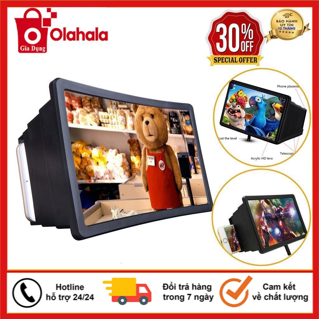 Kính Xem Phim Phóng Đại Hình Ảnh Điện Thoại 3D 8 Inch Thế Hệ Mới 2020