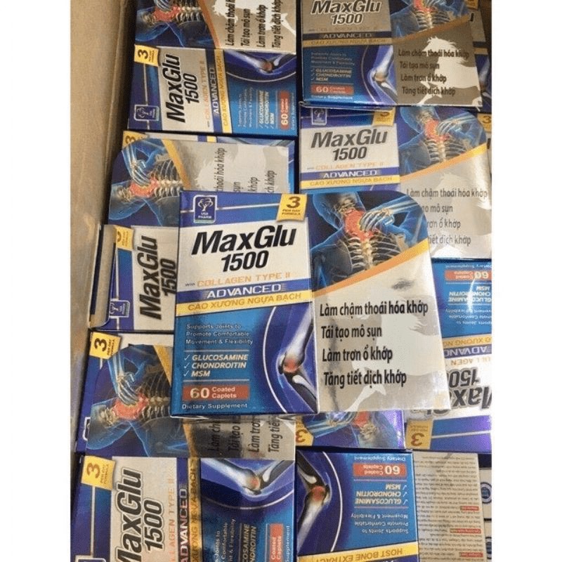 Maxglu 1500 Giúp phục hồi, tái tạo mô sụn khớp, tăng tiết dịch lọ 60 viên