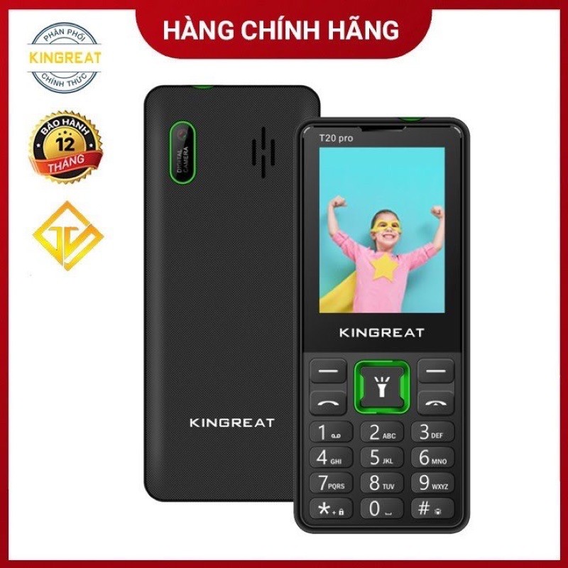 Điện thoại chính hãng giá rẻ Kingreat T20 pro -2 Sim 2 Sóng, Pin khủng 3200mAh, Loa to, màn 2.4