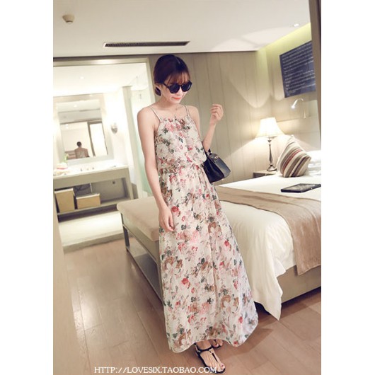 [CÓ CLIP VÀ HÌNH ẢNH CHỤP ZOOM CHẤT LIỆU ]ĐẦM MAXI- VÁY MAXI HOA HAI 2 DÂY ĐI BIỂN HÀNG LOẠI 1