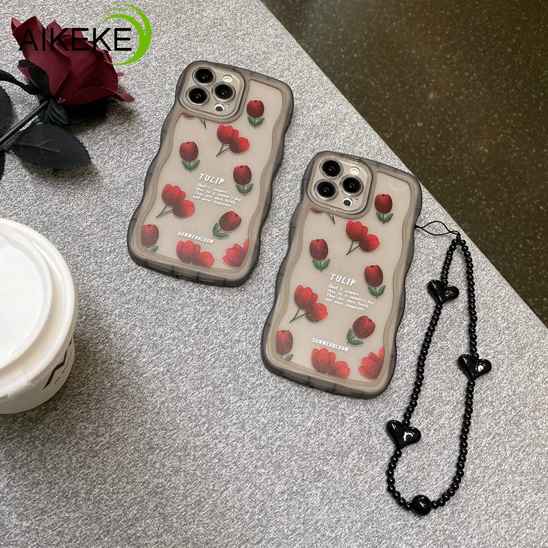 Ốp Điện Thoại TPU Mềm Trong Suốt Họa Tiết Hoa Hồng Mùa Xuân Hè Có Vòng Đeo Tay Cho OPPO Reno 8 7 6 5G 5 Pro 4 R17 R15 4G