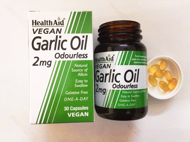 HealthAid Garlic Oil (dầu tỏi giúp bảo vệ sức khoẻ tim mạch,giảm cholesterol máu, phòng ngừa bệnh ung thư)(xuất xứ: ANH)