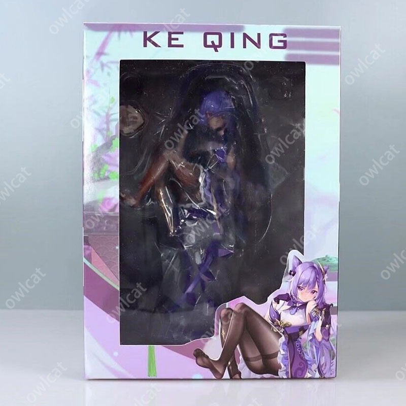 Mô Hình Nhân Vật Genshin Impact Keqing  1/7 Size 21cm Cat Girl Piercing Thunderbolt Yuheng of the Liyue Qixing Packed in Box Model Catgirl Figure