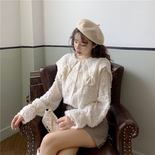 ORDER Áo sơ mi phối ren cổ sen