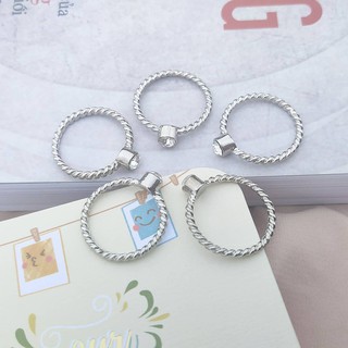 Nhẫn Xoắn Lớn Đính Hạt Thời Trang Nữ