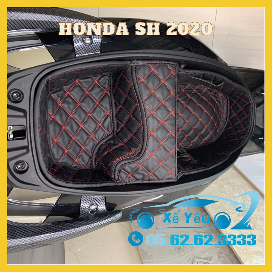 Honda Sh 2020 tới năm 2023, 125cc-150cc- 160cc dùng chung - Lót cốp da chống sốc và cách nhiệt, có túi để giấy tờ.