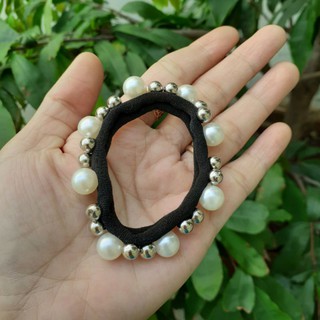 Dây cột tóc đính hạt siêu xinh (Ảnh thật)
