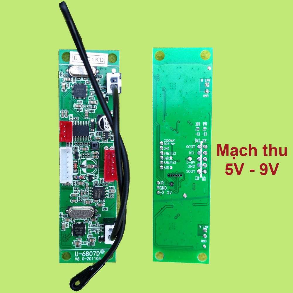 Micro không dây đôi UHF  681Mhz – 687Mhz.  loa kéo mạch loa kéo - SET tần số - thân nhôm - phím bấm, micro cho loa kéo