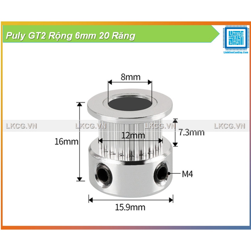 Puly GT2 Rộng 6mm 20 Răng