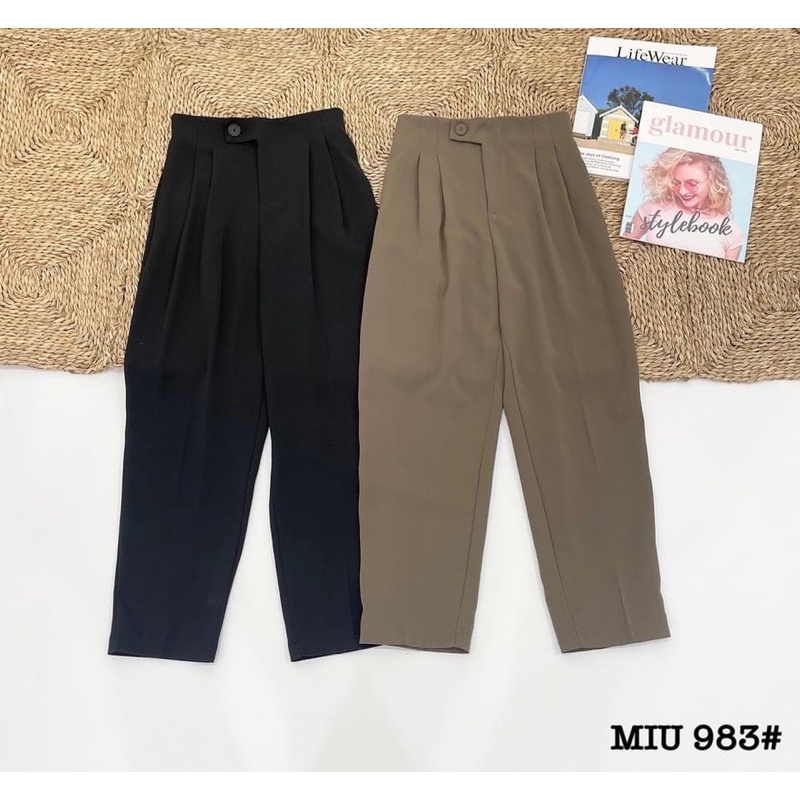 QUẦN BAGGY CẠP CÚC LỆCH CHẤT LỤA LOẠI 1 KHÔNG NHĂN MS21992